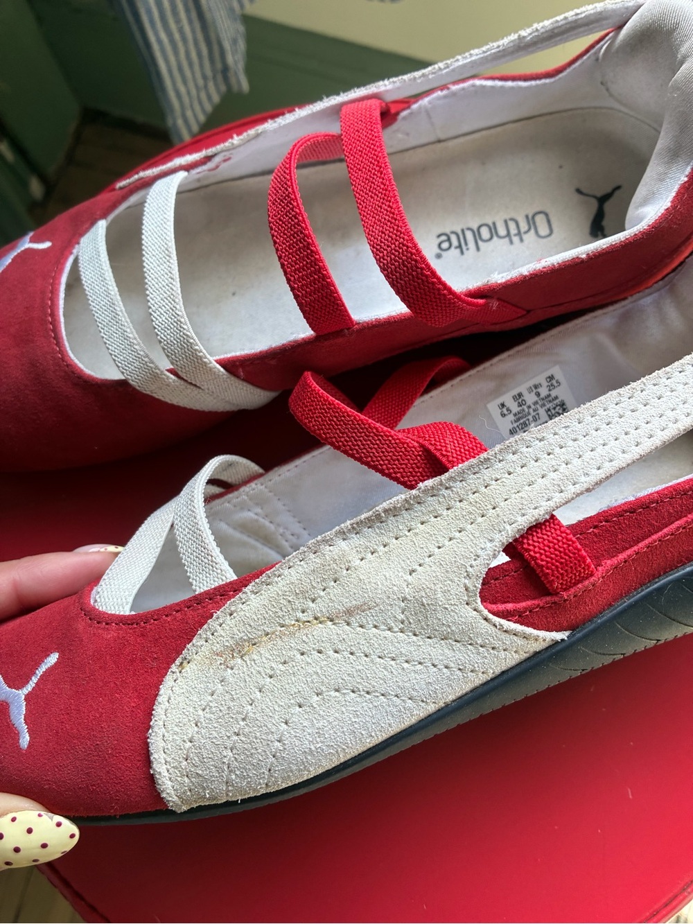 PUMA Red and White Speedcat Ballet Flat size 9 - Picture 7 of 8